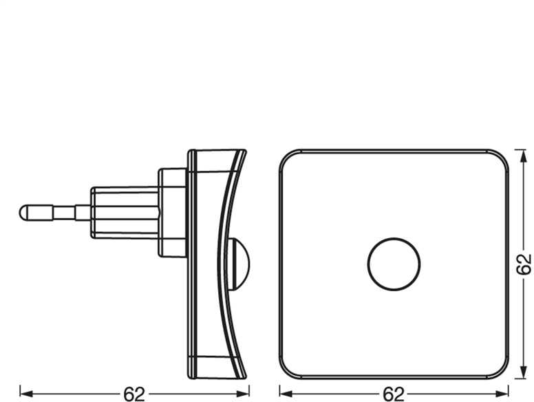 Naktinis LED šviestuvas į rozetę OSRAM LUNETTA SQUARE SENSOR, 0,3W RGB, su judesio davikliu-1