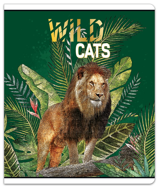 Sąsiuvinis langeliais langeliais WILD CATS A5 12 lapų-0