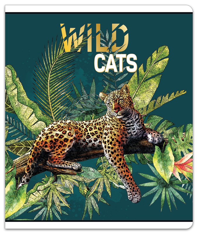 Sąsiuvinis langeliais langeliais WILD CATS A5 12 lapų-1