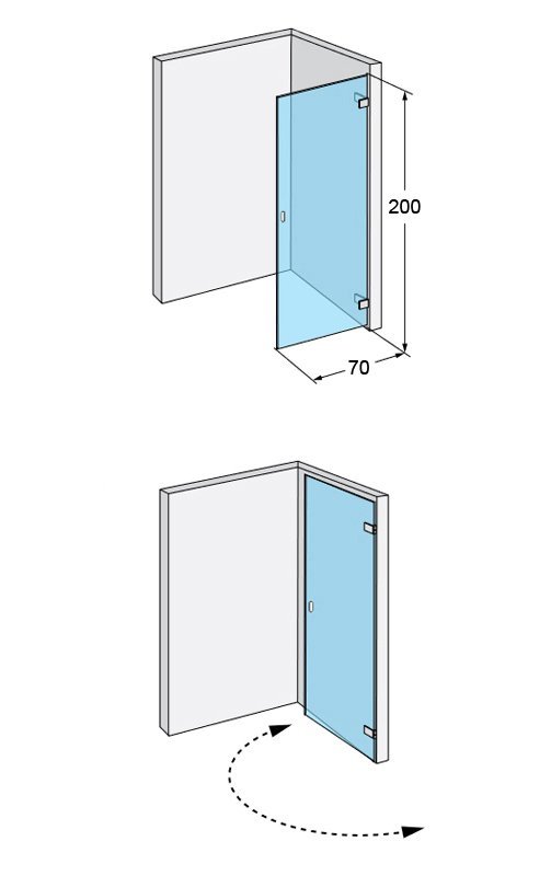 Dušo durys IDO DESIGN, 69.4 x 200 cm - 5