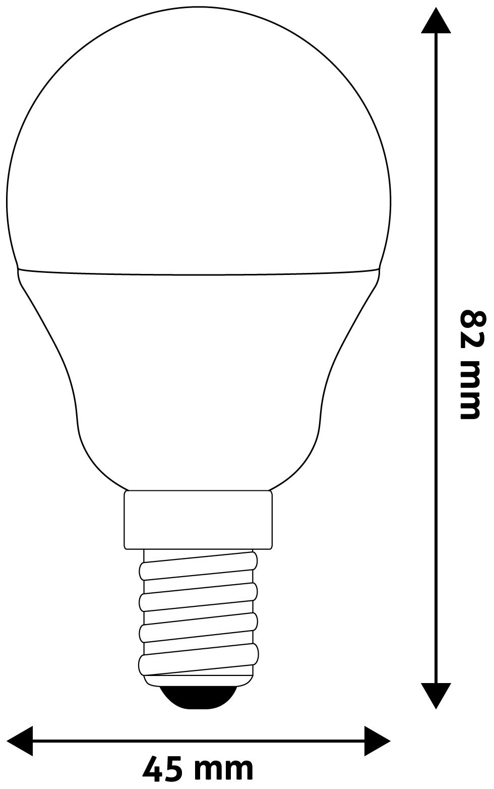 LED lemputė AVIDE, E14, G45, 6,5W (=60W), 3000K, 220-240V, 806 lm - 3