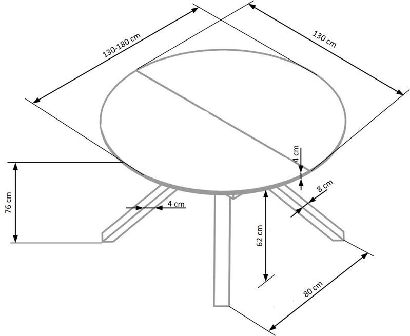 Valgomojo stalas VERTIGO, 130 cm, balta - 7