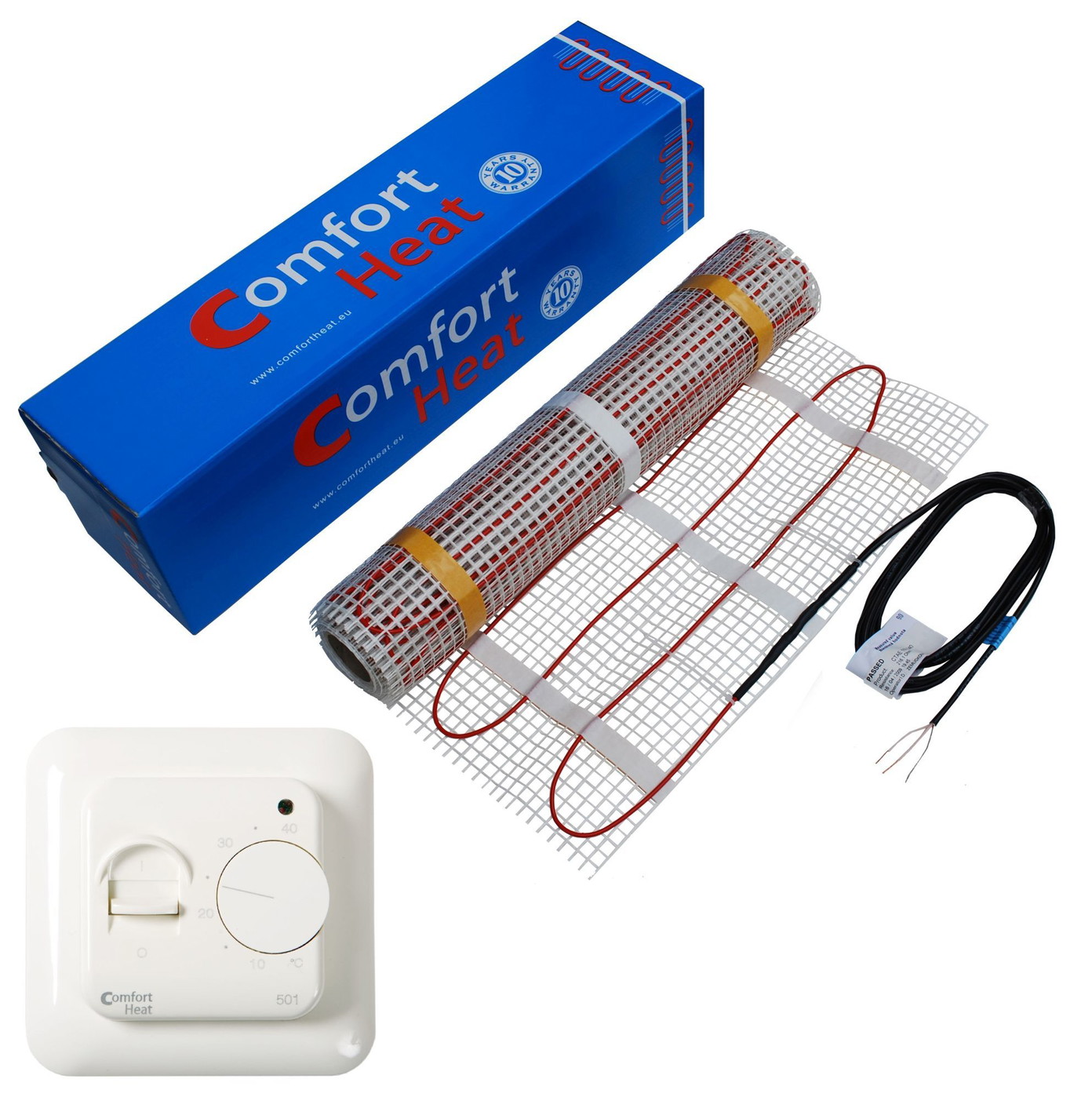 Elektrinis šildymo kilimėlis COMFORT HEAT, 1,5 m², 250 W + termostatas-0