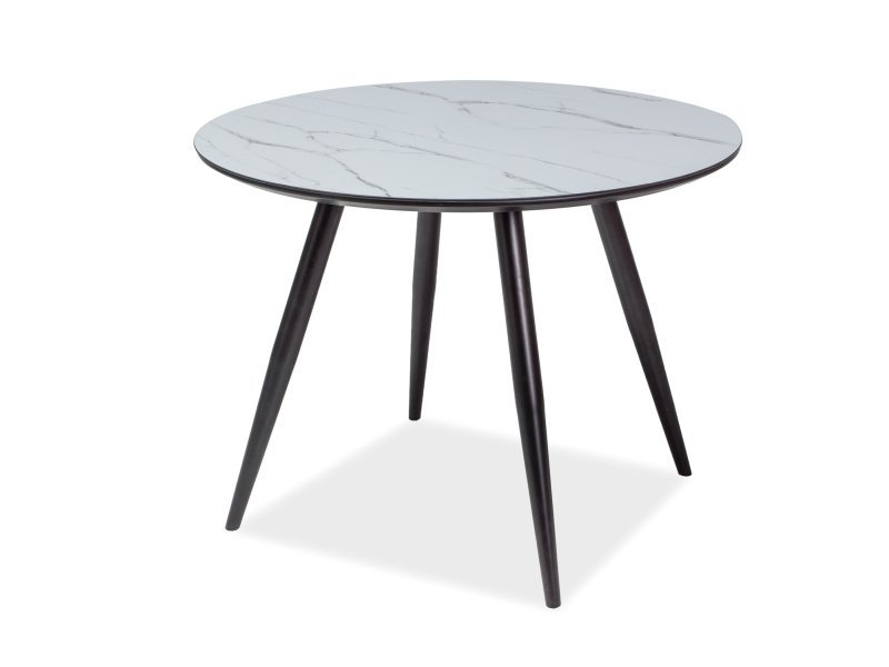 Valgomojo stalas IDEAL, 100 cm, balta/juoda
