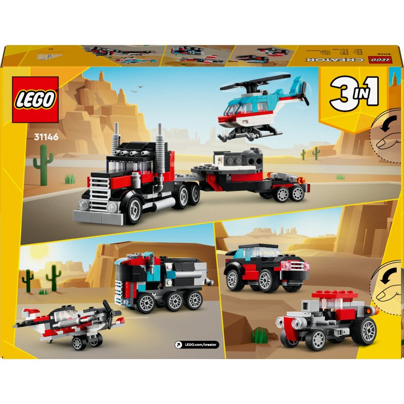 Konstruktorius LEGO Creator Flatbed Truck with Helicopter 31146 - 7