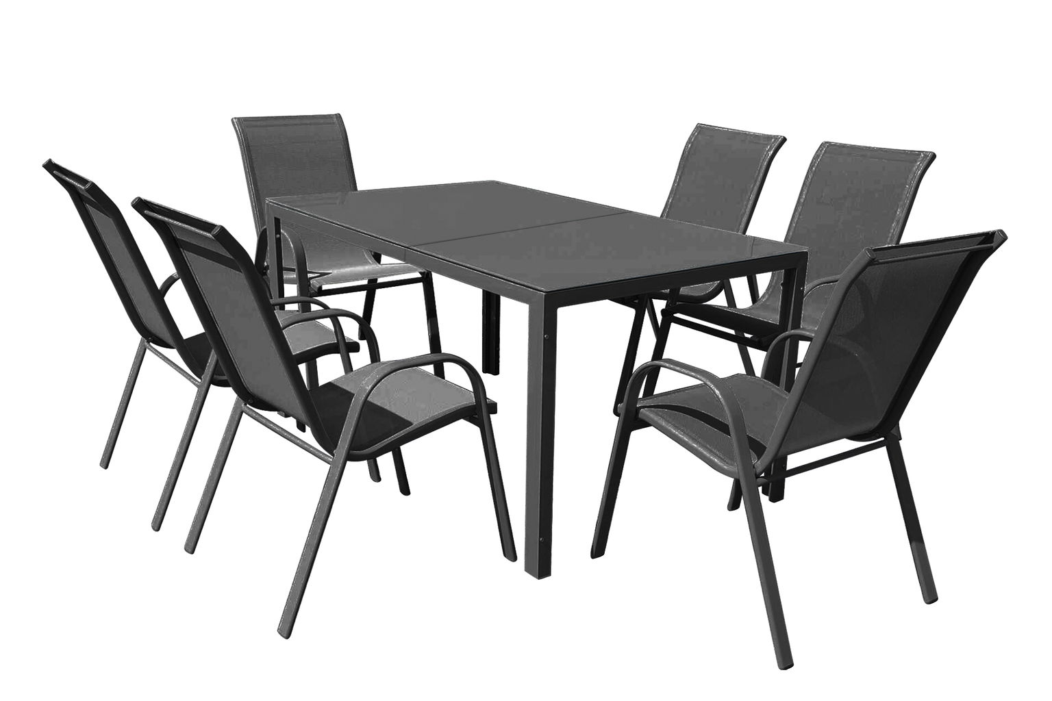 Lauko baldų komplektas, 6 kėdės 73 x 54 x 90 cm ir stalas 150 x 80 x 72 cm - 1