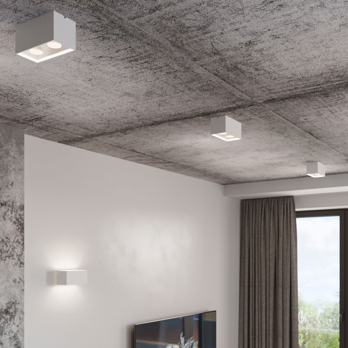 Sieninis šviestuvas SOLLUX QUAD MAXI, 40 W, baltas - 8