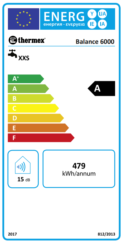 Momentinis vandens šildytuvas THERMEX BALANCE, 6.0 kW, baltos spalvos - 7