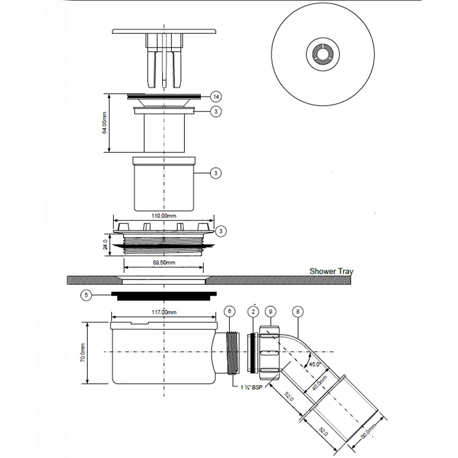 Dušo padėklo sifonas HÜPPE EasyStep - 2