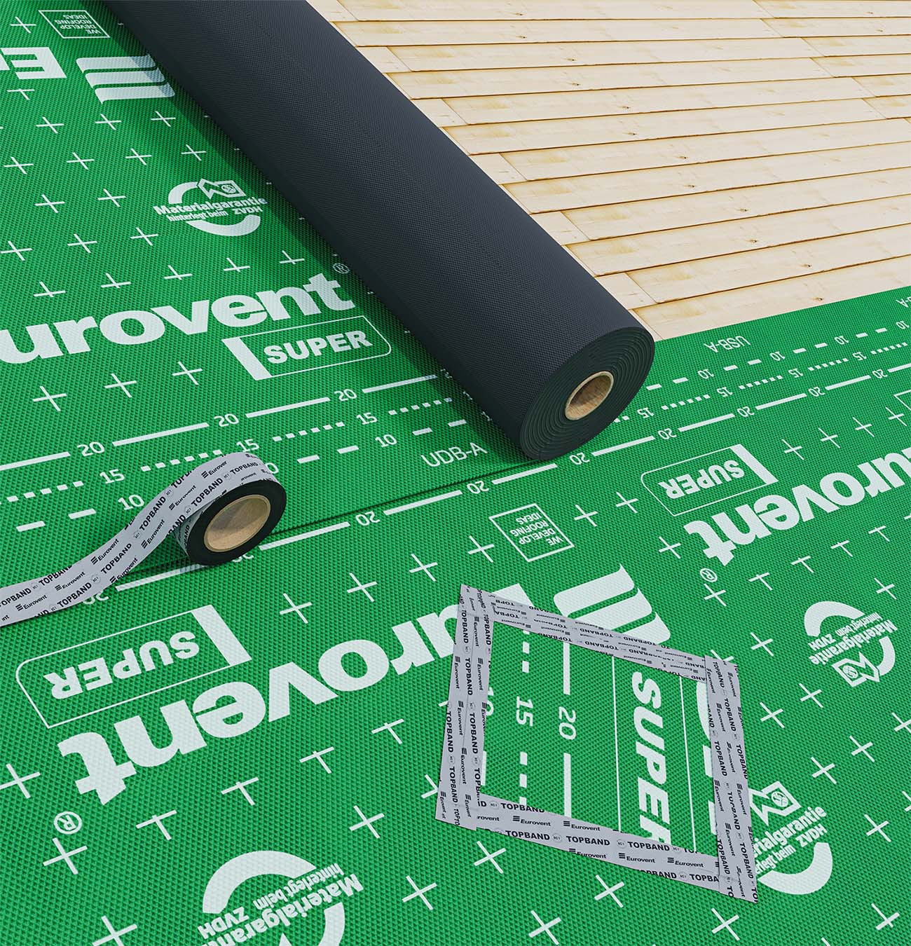 Vienpusė sandarinimo juosta EUROVENT TOPBAND, 50 mm x 25 m-1