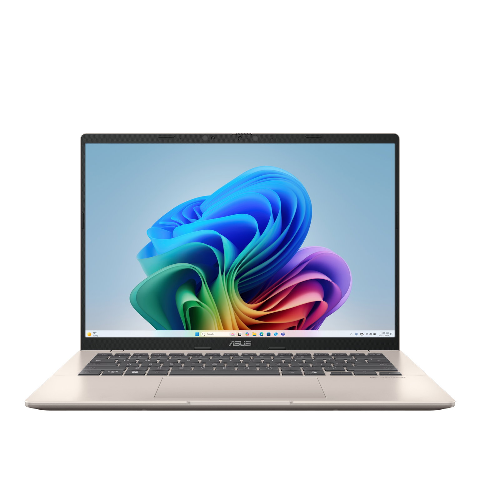 Nešiojamas kompiuteris Asus VivoBook 14 90NB1602-M005R0, Snapdragon X X1 26 100, 16 GB, 512 GB, 14 ", Qualcomm® Adreno™ GPU, aukso, anglų (us)-0