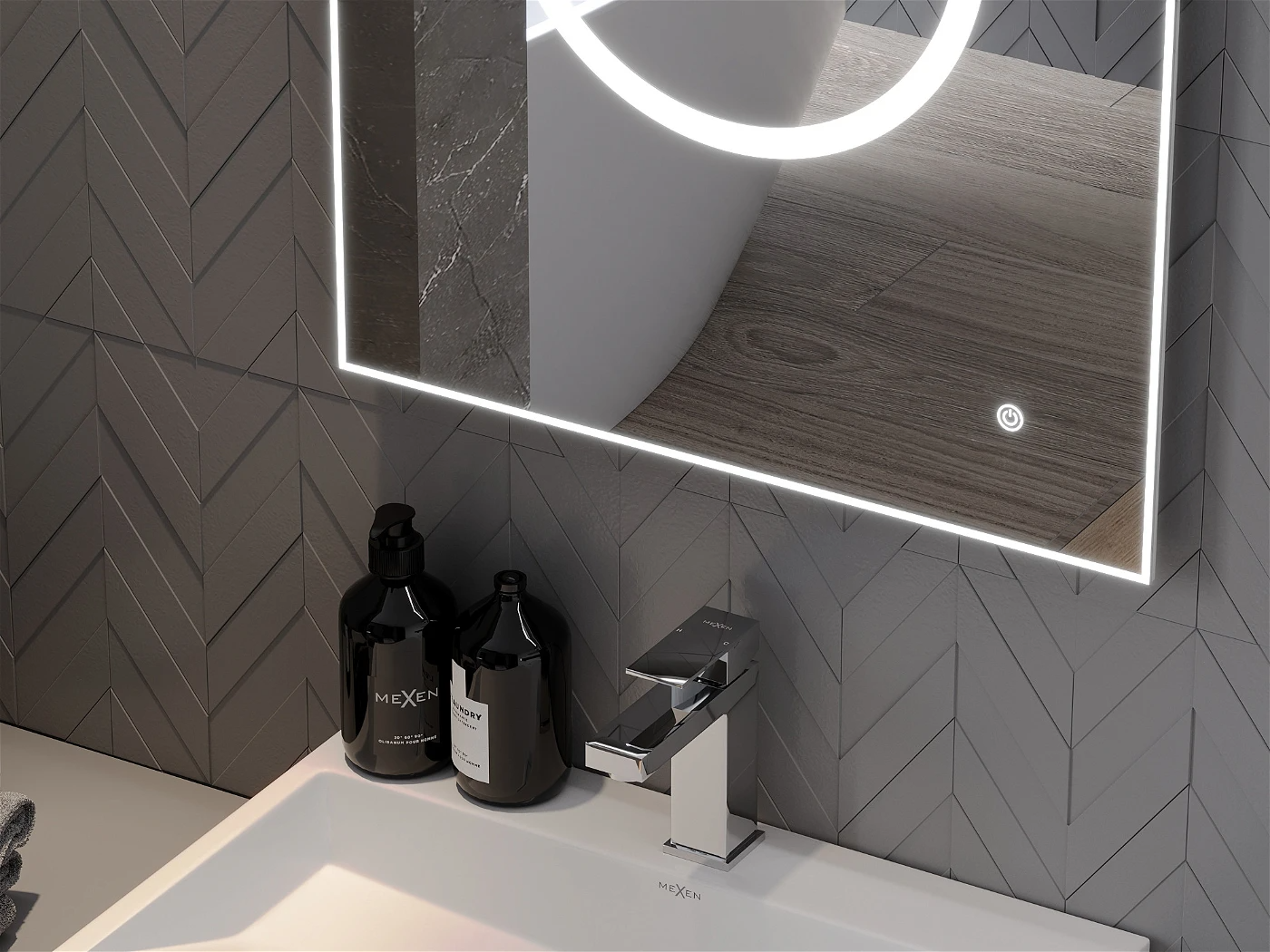 Vonios veidrodis Mexen Koga su LED apšvietimu ir šildymo kilimėliu, 50 x 70 cm - 5