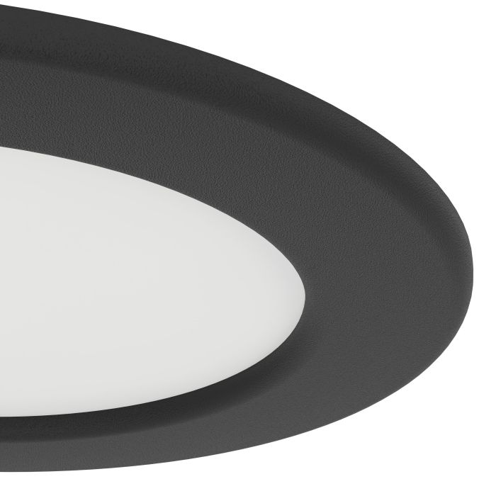 Išmani įleidžiama LED panelė EGLO FUEVA 6-Z, IP44 5W RGB+TW, 620lm, juodos sp, Ø12cm,APP-1