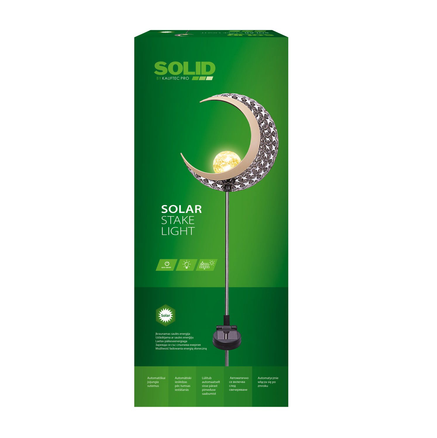 Šviečianti LED sodo dekoracija KAUFTEC MOON, įkraunama saulės energija, 20 x 7,5 x 83 cm - 2