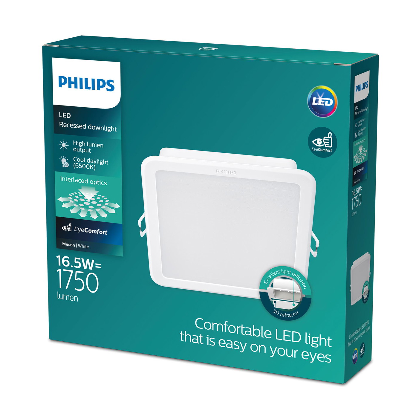 Įleidžiama LED panelė PHILIPS MESON, 16,5 W 6500 K, 1750 lm, 16,5 x 16,5 cm-1