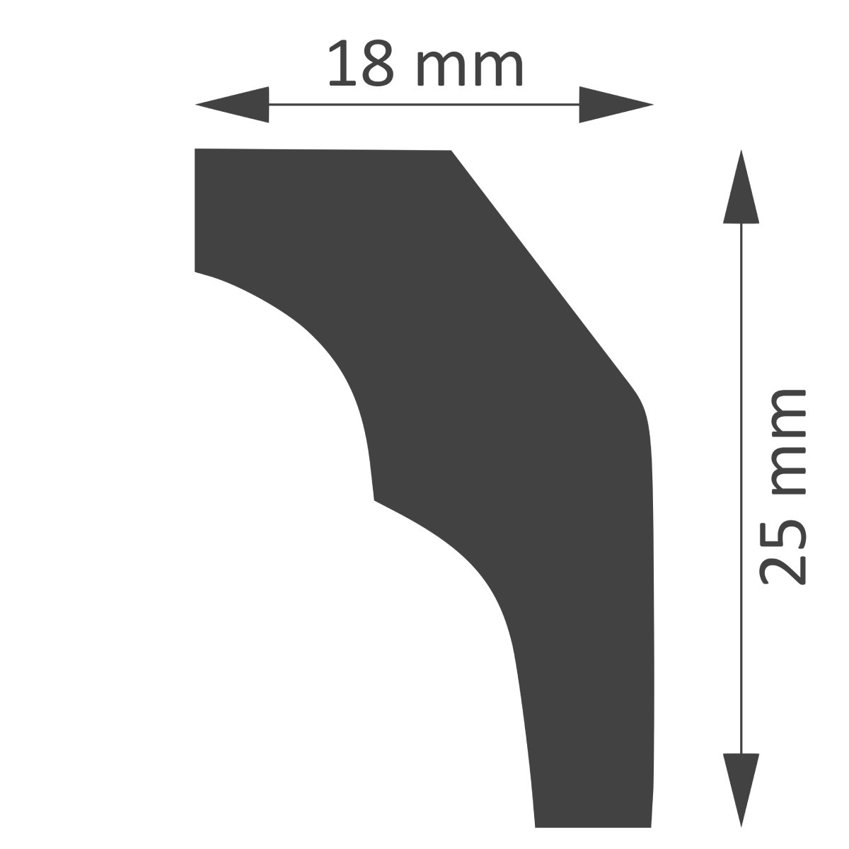 Lubų/sienų apvadas EXTRUDING NS25, 15 x 200 x 25 cm - 3