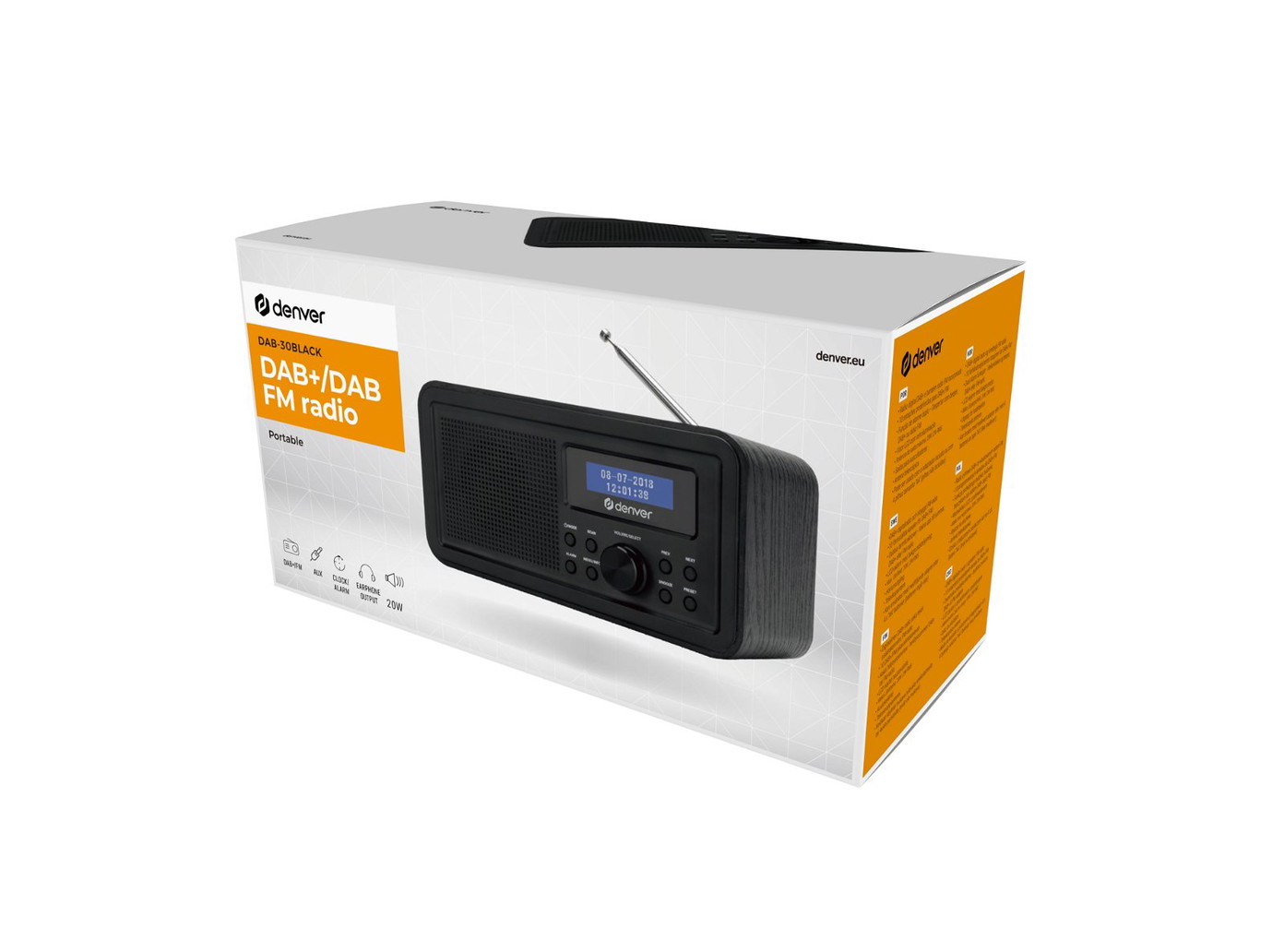 Radijo žadintuvas Denver DAB-30 black - 6