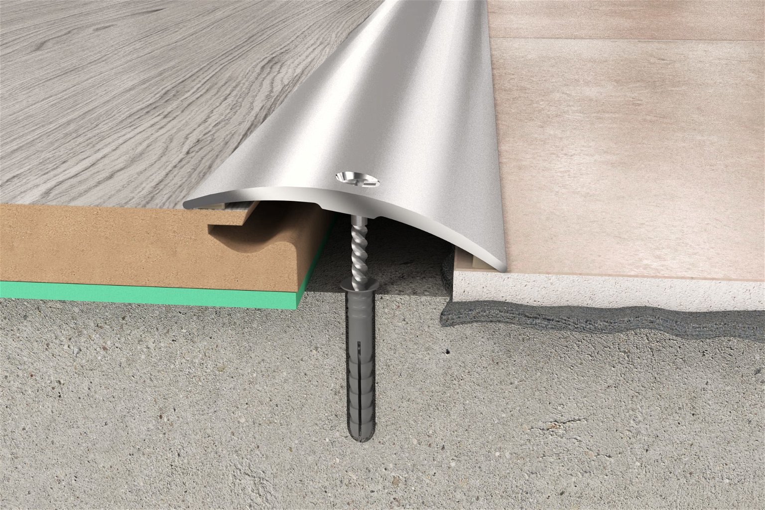 Aliumininė grindų juostelė PR8 A2, titano sp., 38 mm pločio, 93 cm ilgio
