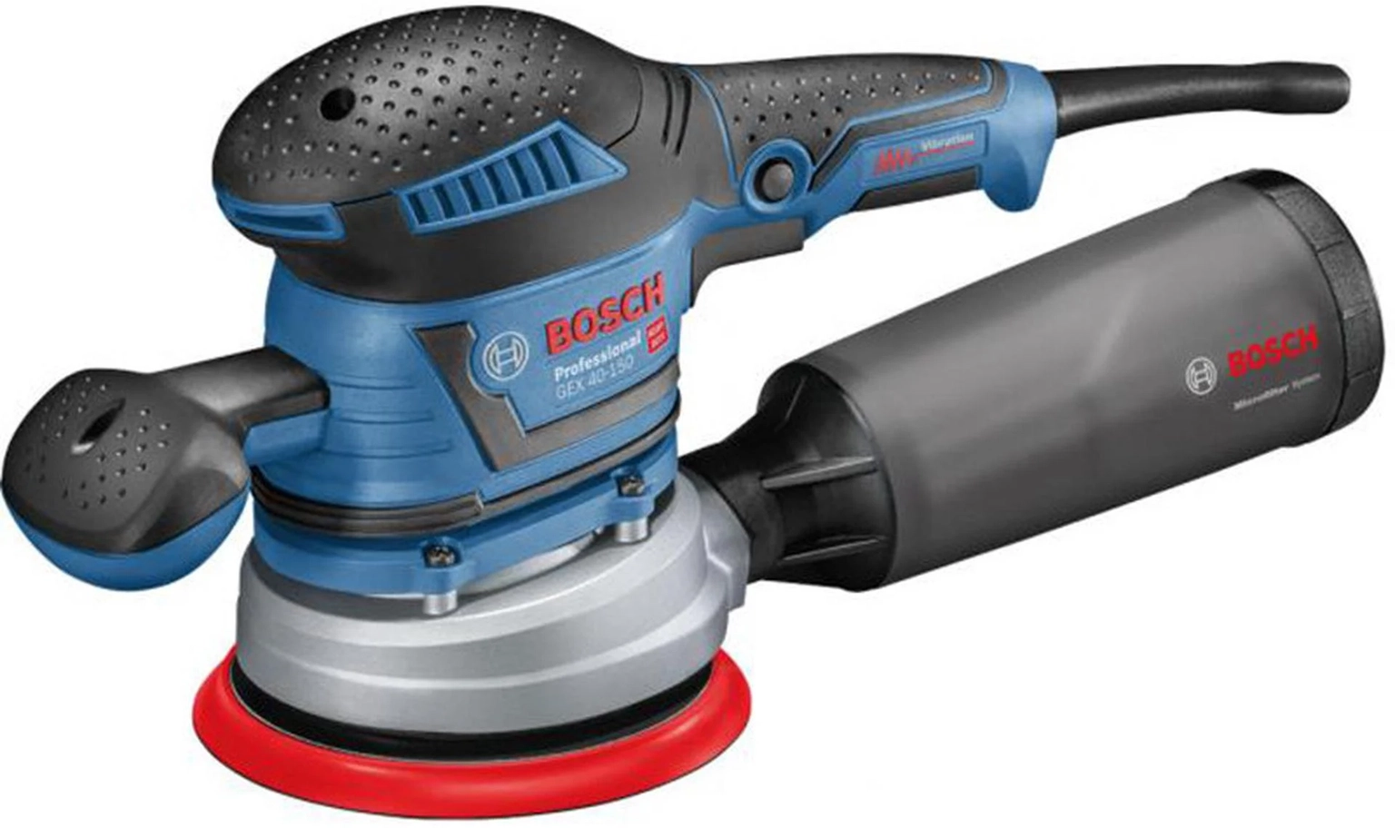 Elektrinis kampinis šlifuoklis BOSCH PRO GEX 40-150, su šepetėliais, 400 W - 1