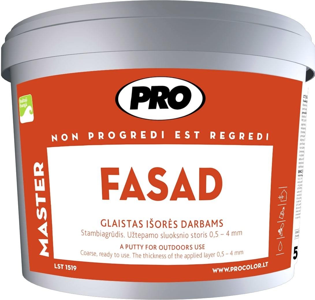 Stambiagrūdis glaistas FASAD, 1,5 kg