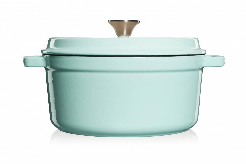 Ketaus puodas Grand Feu, minimalistinio dizaino „Casserole“ su dangčiu,  4.7l, turkio sp.-1