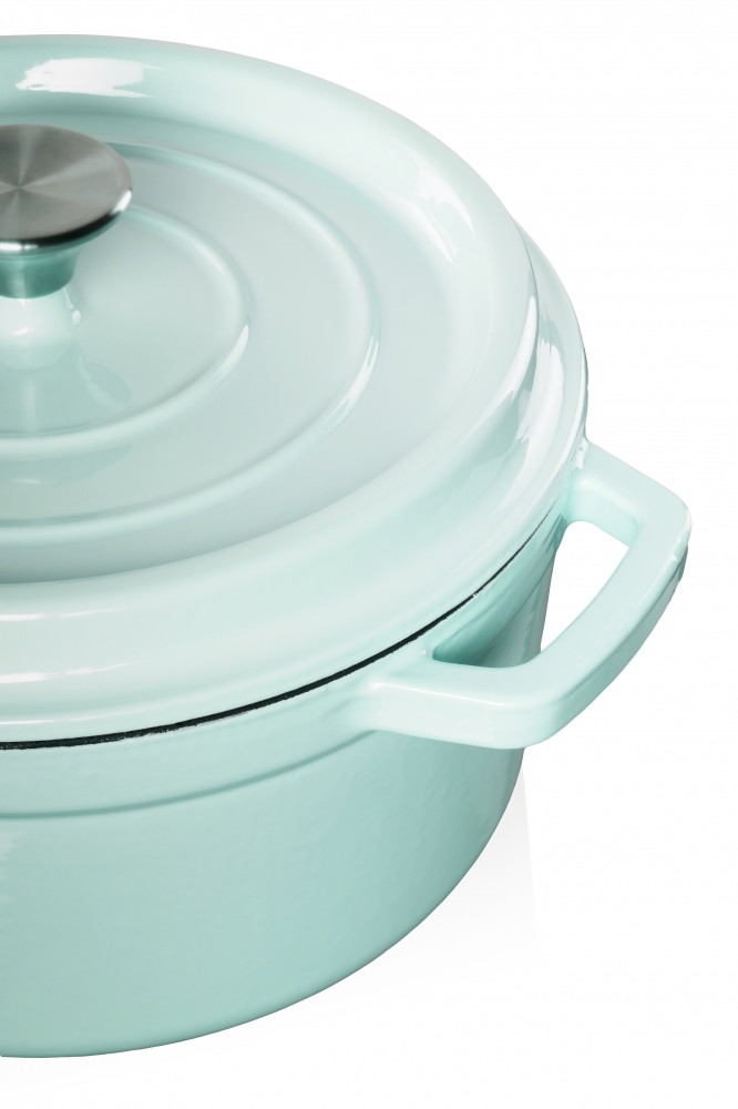 Ketaus puodas Grand Feu, minimalistinio dizaino „Casserole“ su dangčiu,  4.7l, turkio sp. - 3