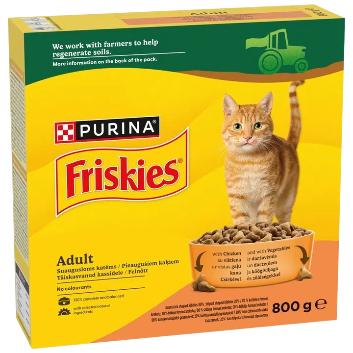 Sausas ėdalas katėms FRISKIES, su vištiena ir daržovėmis, 800 g