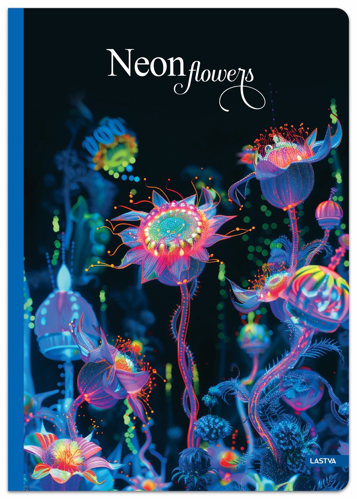 Knyga-sąsiuvinis A4 96lap 70g linija NEON FLOWERS-0