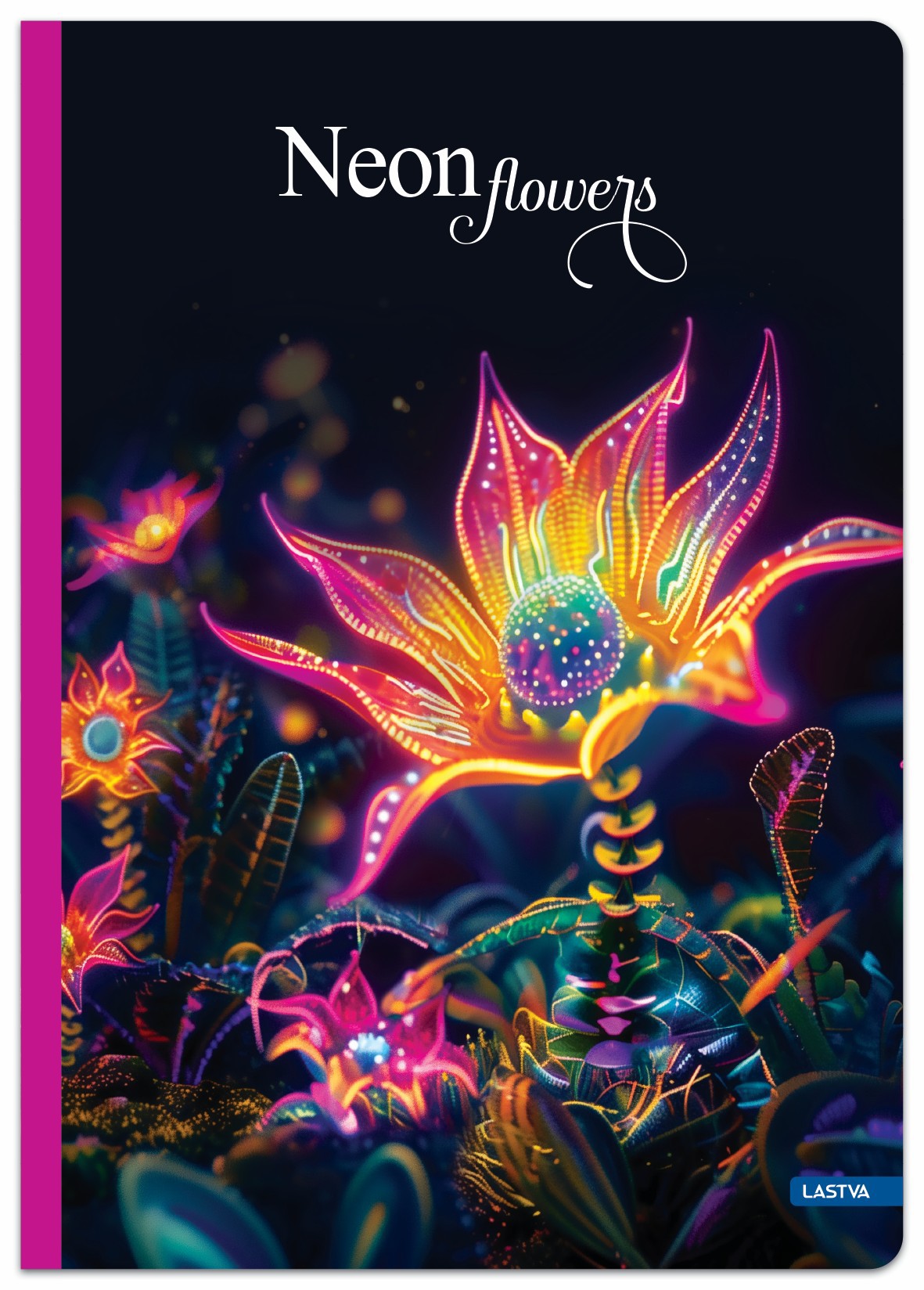 Knyga-sąsiuvinis A4 96lap 70g linija NEON FLOWERS - 3
