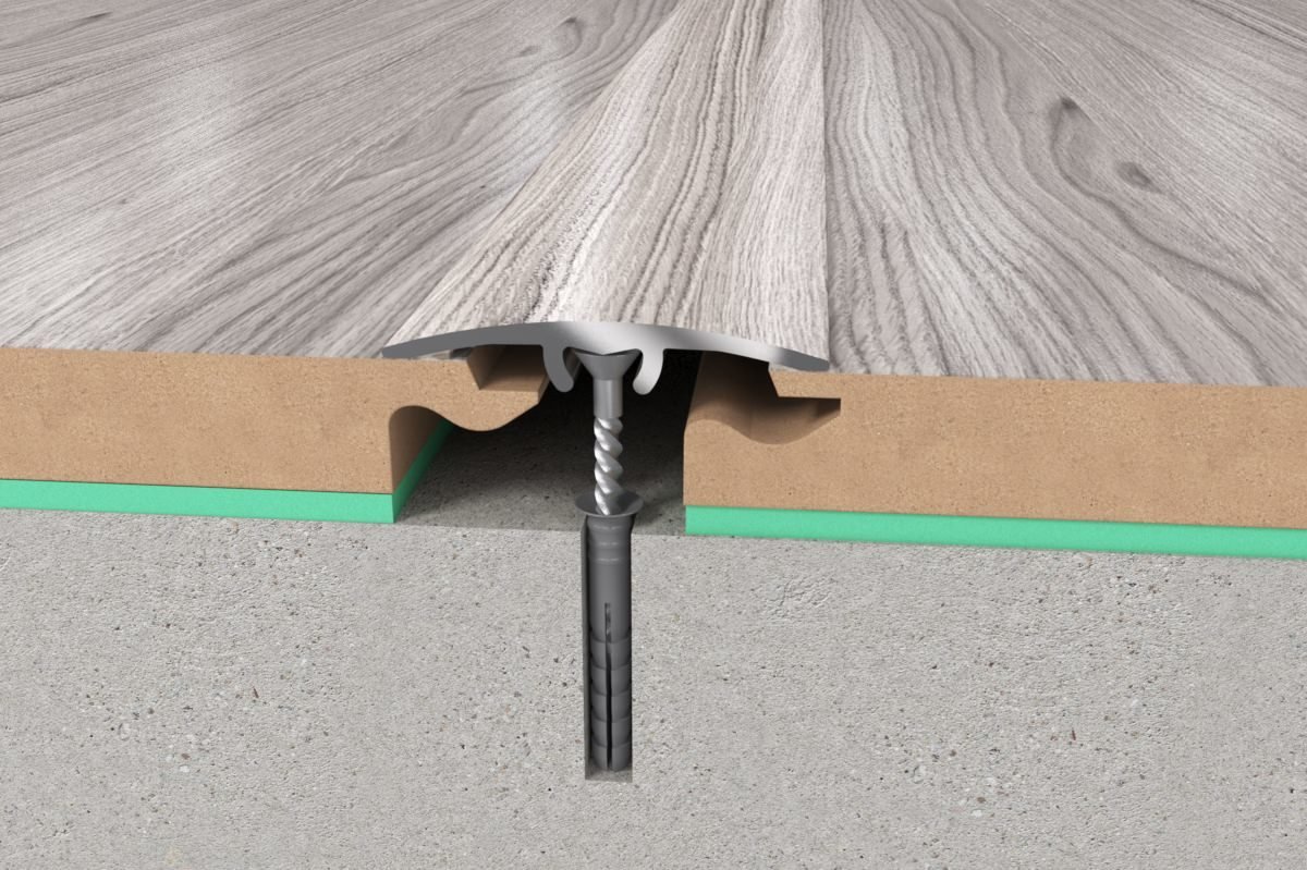 Aliumininė grindų juostelė SM1 W1 , baltojo ąžuolo sp., 30 mm pločio, 186 cm ilgio