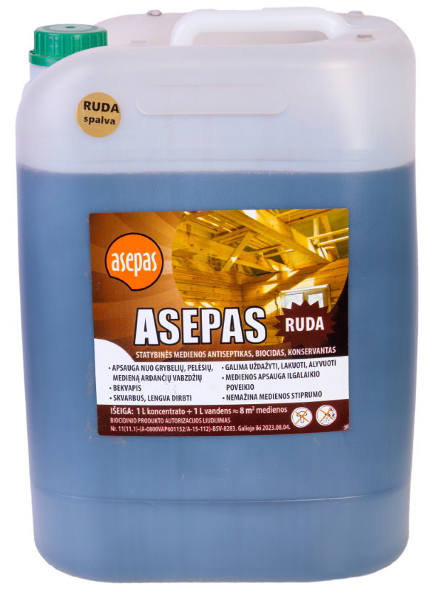 Universalus medienos antiseptikas - impregnantas „Asepas“, 1:1 Rudas, 10 L-0