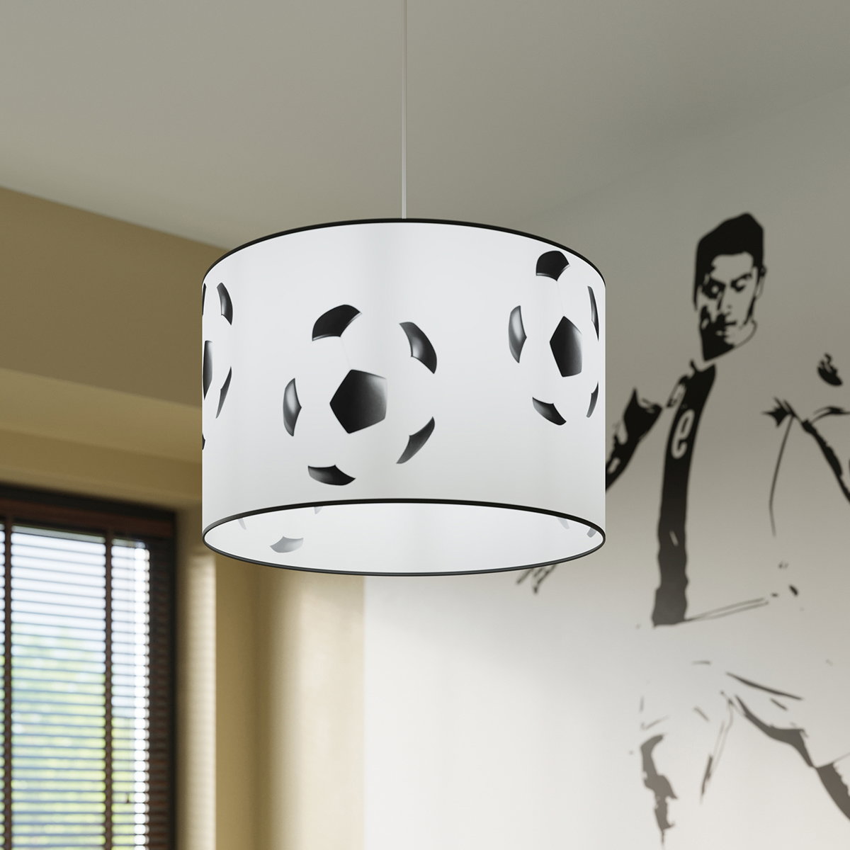 Vaikiškas šviestuvas SOLLUX FOOTBALL A 40, 1xE27, max 15 W LED, balta juoda - 8