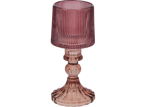 Stiklinė žvakidė LAMP, rausvos sp., 3 spalvos, 17 cm-1