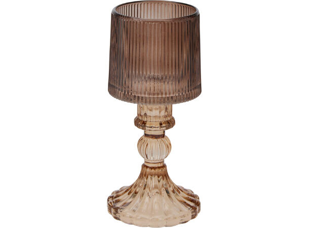 Stiklinė žvakidė LAMP, rausvos sp., 3 spalvos, 17 cm - 4