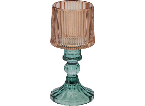 Stiklinė žvakidė LAMP, rausvos sp., 3 spalvos, 17 cm - 3
