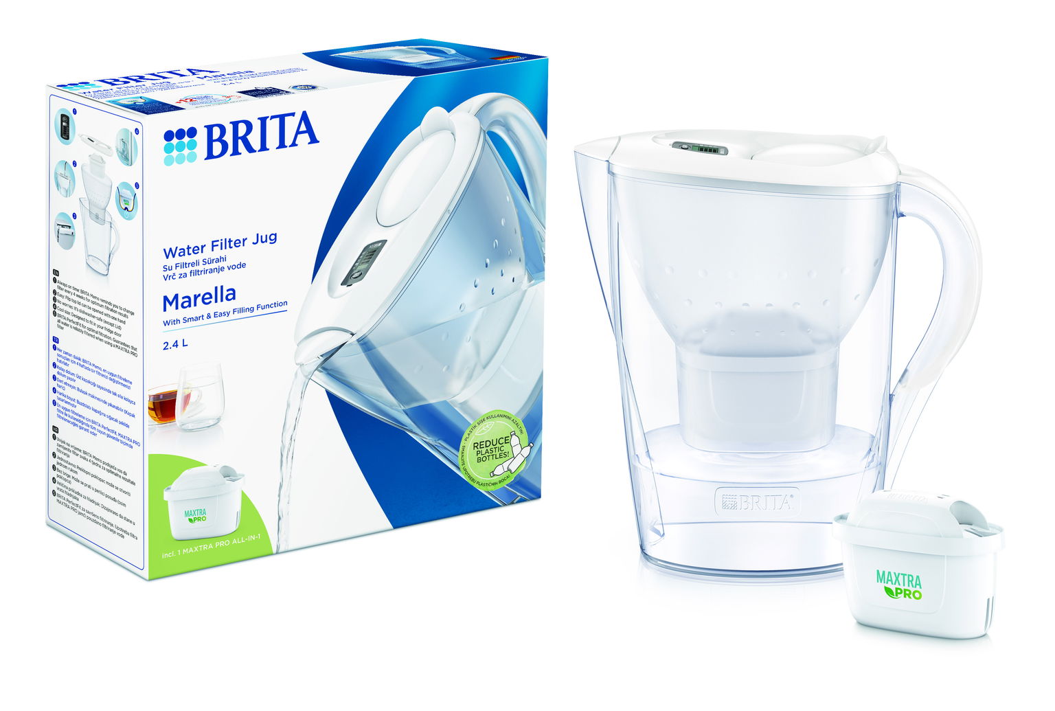 Vandens filtravimo indas BRITA MXpro MARELLA 2,4 l, baltas-0