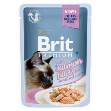 Konservuotas kačių ėdalas BRIT PREMIUM BY NATURE, su lašiša padaže, 85 g-0