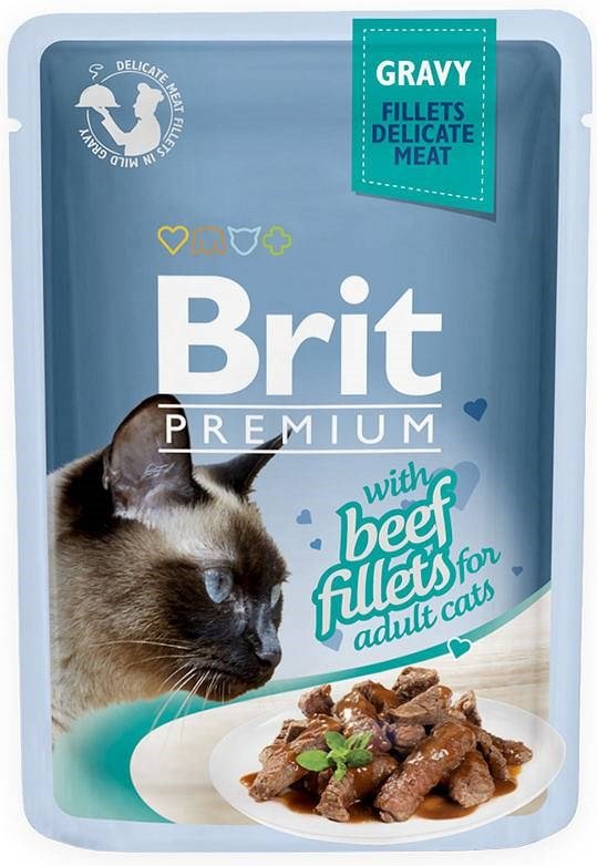 Konservuotas ėdalas katėms Brit Premium Cat Delicate Beef in Gravy, 85 g