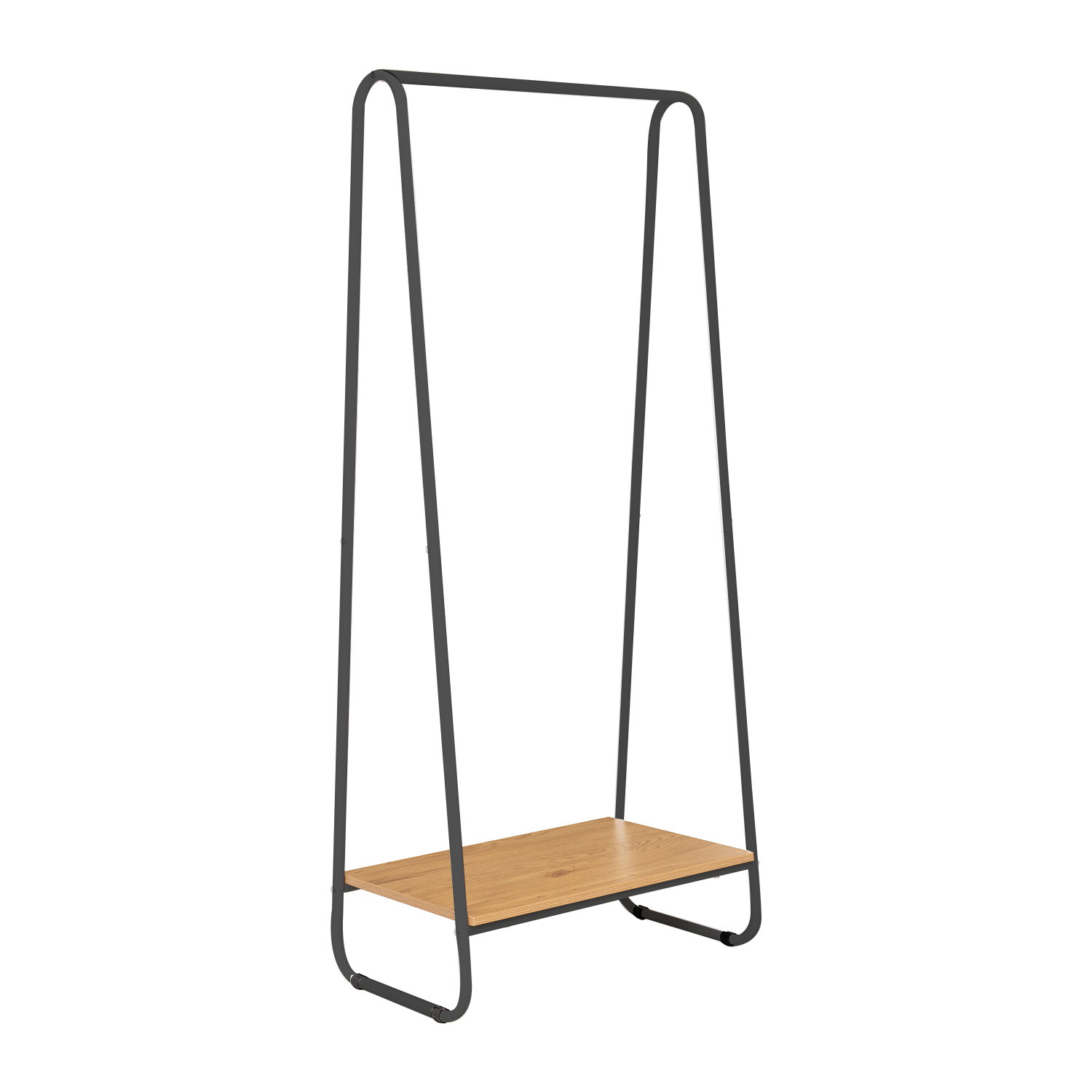 Drabužių kabykla HEDVIG 60x40xH150cm, uosio/juoda-0