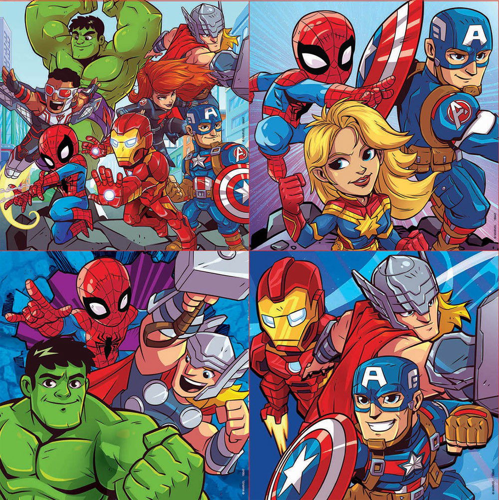 4 dėlionės MARVEL SUPER HEROJUS, 3-5 metų-1