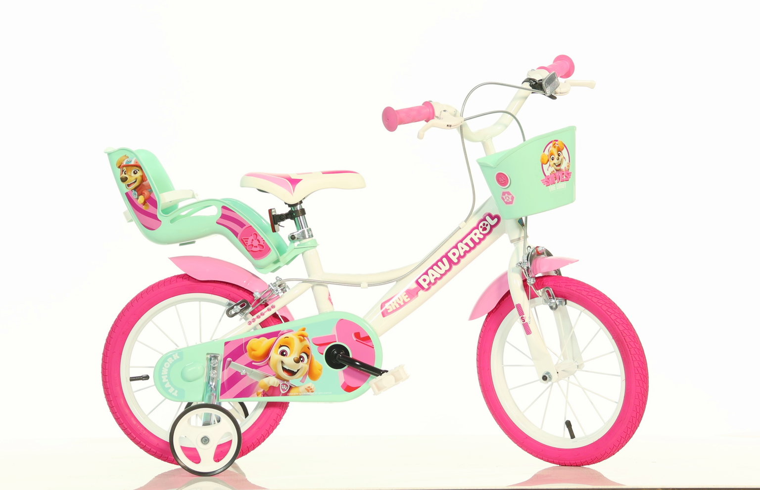 Vaikiškas dviratis Dino Bike Paw Patrol Girl, 14", rožinis-0