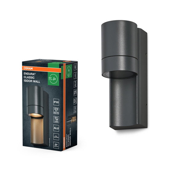 Sieninis lauko šviestuvas OSRAM ENDURA ISIDOR, IP65, GU10, max 35 W, h17cm-1