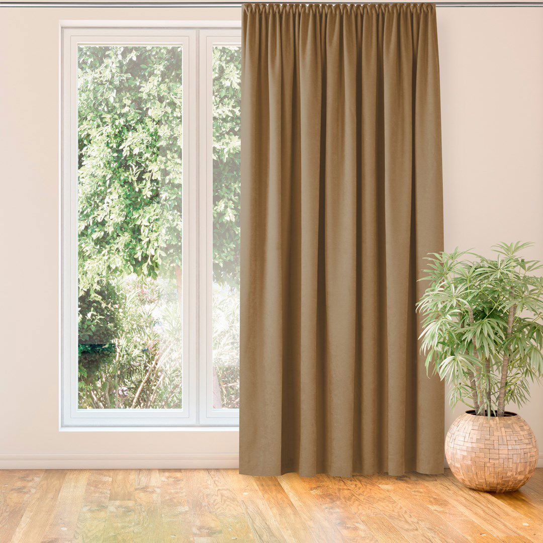 Naktinė užuolaida MILANA LIGHT BROWN PLEAT, 220x245 cm - 2