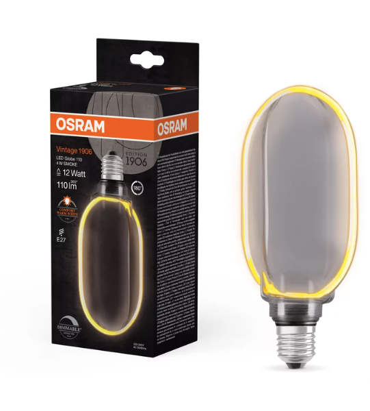 Dekoratyvinė LED lemputė OSRAM O-FILAMENT, G100, E27, 4W, 1800K, 110lm, dimeriuojama-0