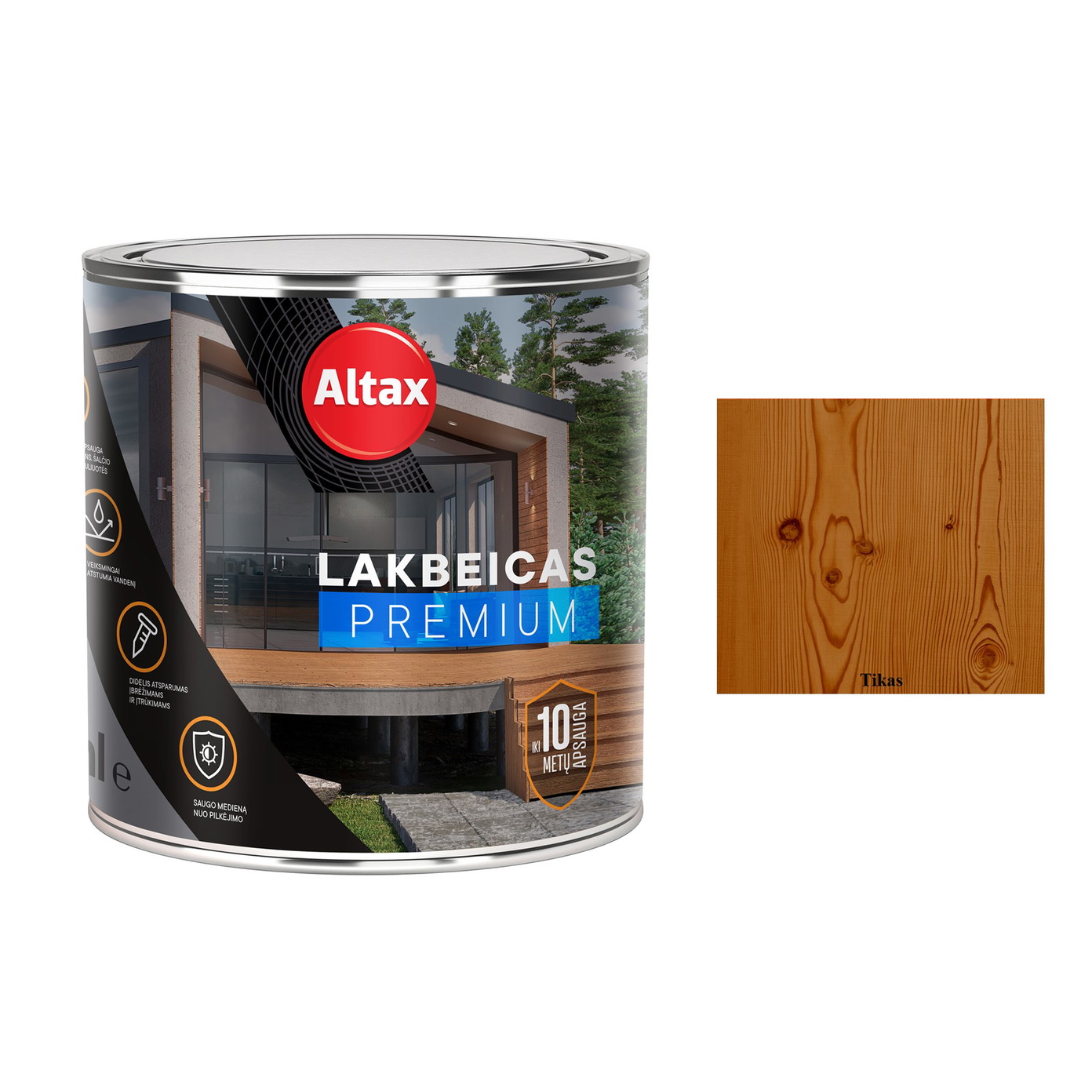 Medienos lakas su beicu ALTAX Premium, tiko sp., 250 ml-0
