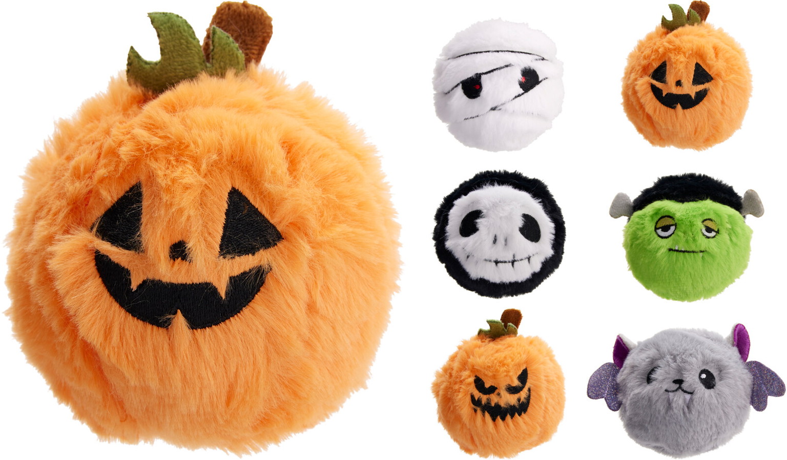 Dekoracija HALLOWEEN PLUSH BALL, 6 rūšių, 7 cm-0