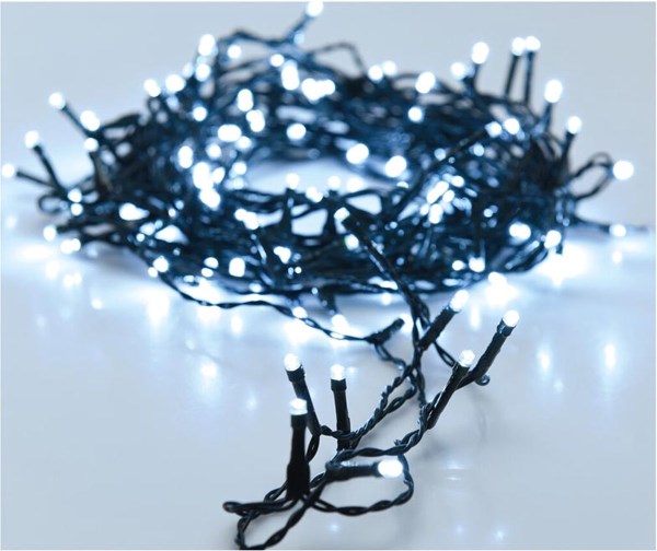 Elektrinė girlianda, IP44, 320 LED, 8 režimai, šaltai baltos sp, 6/18val. laikmatis, 24+3m-0