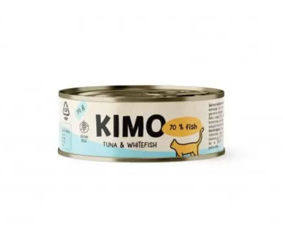 Konservuotas kačių ėdalas KIMO, su tunu ir balta žuvimi, 70 g-0