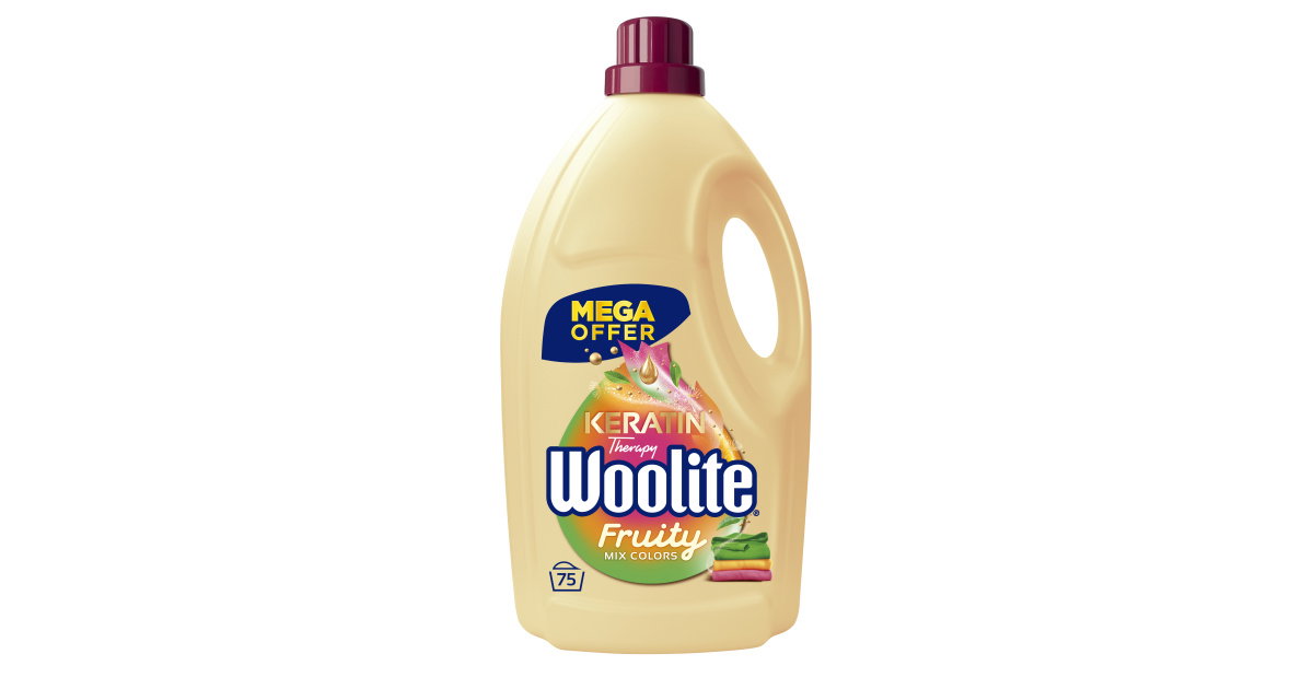 Skystas spalvotų drabužių skalbiklis su keratinu Woolite Keratin Therapy Fruity, 4,5 l-0