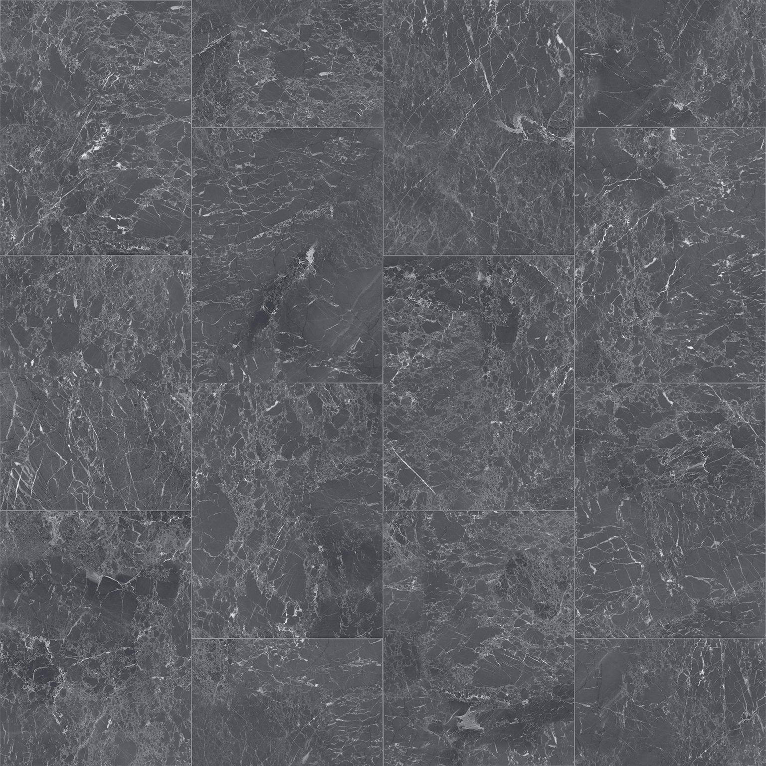 PVC grindų danga ICONIK 260D, antracito sp. su sidabro sp. elemen.,3m ploč., storis 2,6mm - 1